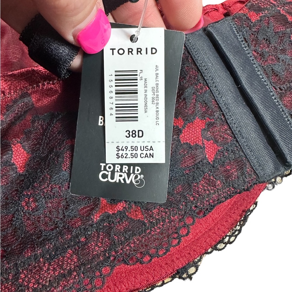 TORRID: NWT Unlined Balconette Underwire Lace & Silk Bra - Size 38D - Picture 12 of 14